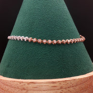 18k Tri-Colour Gold 3 Carat Face Natural Diamond Tennis Bracelet - 7