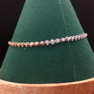 18k Tri-Colour Gold 3 Carat Face Natural Diamond Tennis Bracelet - 7