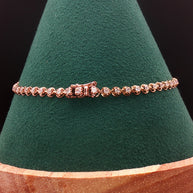 18k Tri-Colour Gold 3 Carat Face Natural Diamond Tennis Bracelet - 7