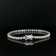 18k White Gold Diamond Tennis Bracelet – 2.00ct Natural Round Brilliant Diamonds, 17.5cm with Triple Secure Clasp
