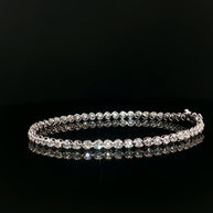18k White Gold Diamond Tennis Bracelet – 2.00ct Natural Round Brilliant Diamonds, 17.5cm with Triple Secure Clasp
