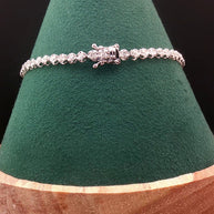 18k White Gold Diamond Tennis Bracelet – 2.00ct Natural Round Brilliant Diamonds, 17.5cm with Triple Secure Clasp