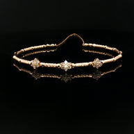 18k Yellow Gold Diamond Bangle – 0.30ct Natural Round Diamonds, Adjustable 16–20