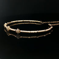 18k Yellow Gold Diamond Bangle – 0.30ct Natural Round Diamonds, Adjustable 16–20