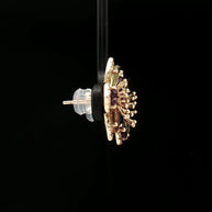 18k Yellow Gold Floral Stud Earrings – 4.40ct Multicolour Pear Gemstones & 0.40ct Natural Diamonds