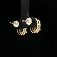 18k Yellow Gold Halo Oval Stud Earrings – 2.60ct Paraiba Apatite & 0.24ct Natural Diamond Accents