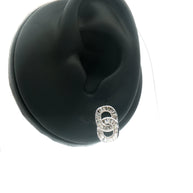 18k White Gold Infinity Dangle Earrings – 1.00ct Natural Baguette & Brilliant Cut Diamond Links