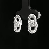18k White Gold Infinity Dangle Earrings – 1.00ct Natural Baguette & Brilliant Cut Diamond Links