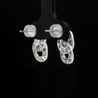 18k White Gold Infinity Dangle Earrings – 1.00ct Natural Baguette & Brilliant Cut Diamond Links