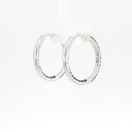 18k White Gold Hoop Earrings – 0.60ct Fancy Black Natural Diamond In-and-Out Design