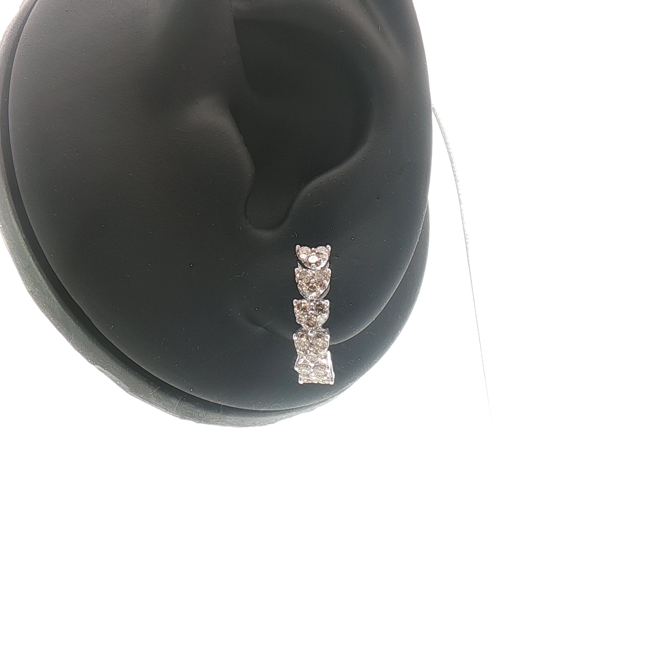 18k White Gold Half Loop Heart Illusion Earrings – 1.00ct Natural Brilliant-Cut Diamonds