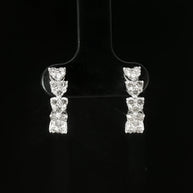 18k White Gold Half Loop Heart Illusion Earrings – 1.00ct Natural Brilliant-Cut Diamonds