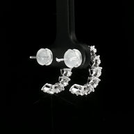 18k White Gold Half Loop Heart Illusion Earrings – 1.00ct Natural Brilliant-Cut Diamonds