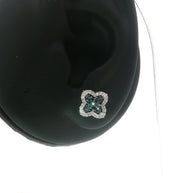 18k white gold earrings with blue diamond