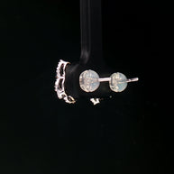 18k white gold earrings with blue diamond