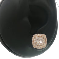 18k Yellow Gold Square Stud Earrings with 1.50tcw Natural Diamonds