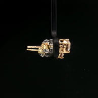 18k Yellow Gold Diamond Stud Earrings – 1.00ct Natural Round Brilliant Diamonds, 2ct Face Look