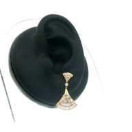 Pair of elegant diamond dangle earrings in 18k gold