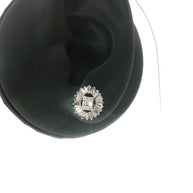 18k White Gold Diamond Stud Earrings – 1.00ct Natural Round & Baguette Brilliant-Cut Diamonds