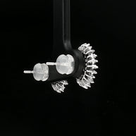 18k White Gold Diamond Stud Earrings – 1.00ct Natural Round & Baguette Brilliant-Cut Diamonds