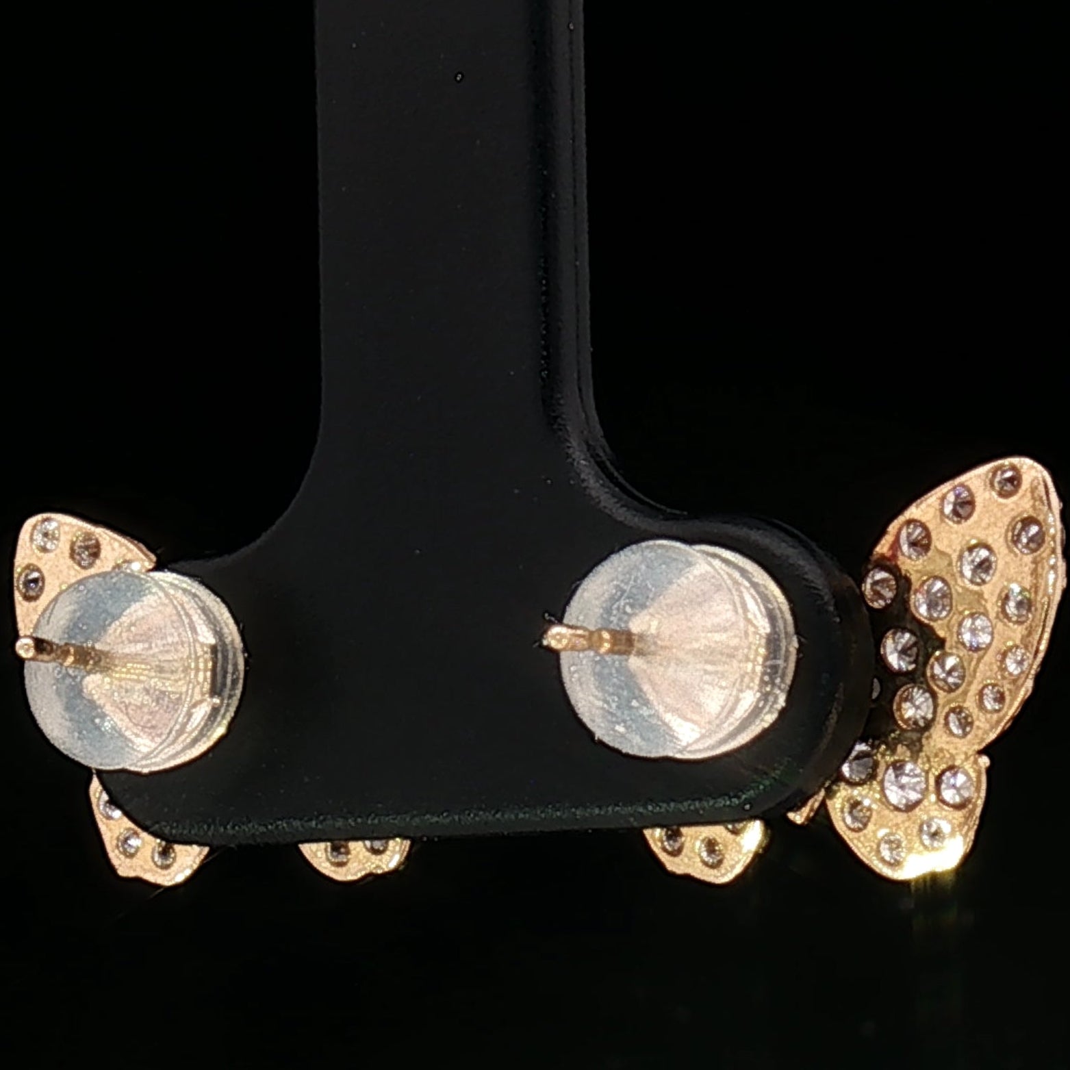 18k Yellow Gold Butterfly Cluster Stud Earrings with 1.00tcw Brilliant Cut Natural Diamonds