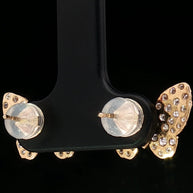 18k Yellow Gold Butterfly Cluster Stud Earrings with 1.00tcw Brilliant Cut Natural Diamonds