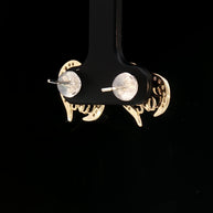 18k Yellow Gold ‘Love’ Diamond Stud Earrings – 0.30ct Natural Round Brilliant Diamonds