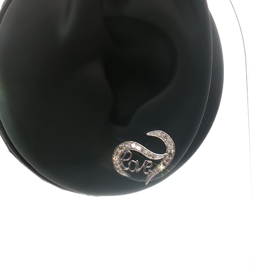 18k White Gold ‘Love’ Diamond Stud Earrings – 0.30ct Natural Round Brilliant Diamonds