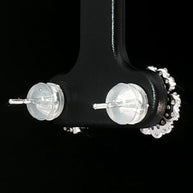 18k White Gold Floral Stud Earring with 0.50tcw Natural Diamond