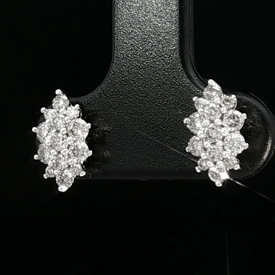 18k White Gold Marquise Stud Earrings with 0.50tcw Natural Diamonds