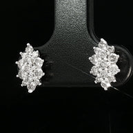 18k White Gold Marquise Stud Earrings with 0.50tcw Natural Diamonds