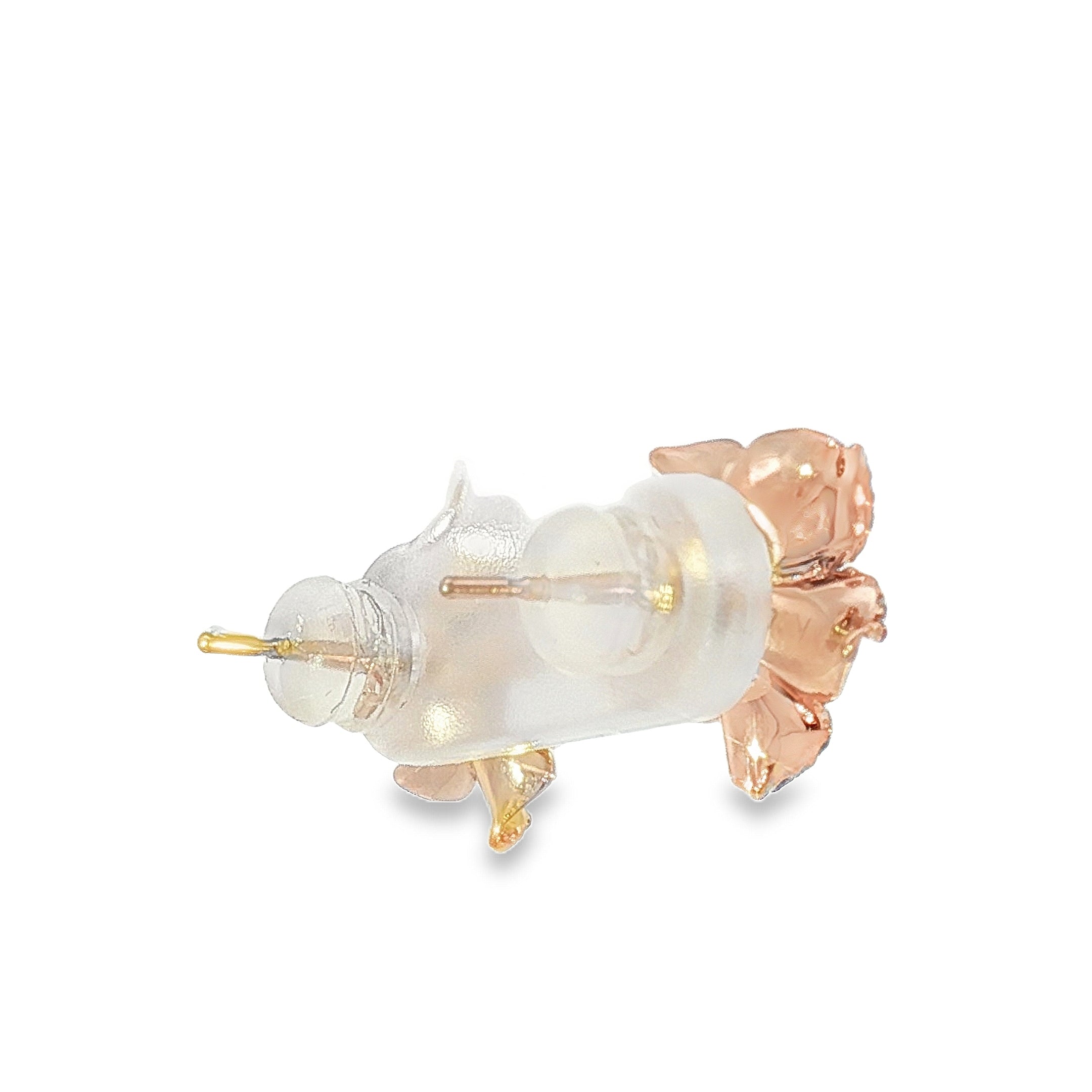 18k Rose Gold Flower Stud Earrings – 0.26ct Natural Round Brilliant Diamond Cluster