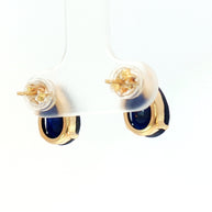 18k Yellow Gold Stud Earrings with 5.00tcw Deep Blue Sapphire