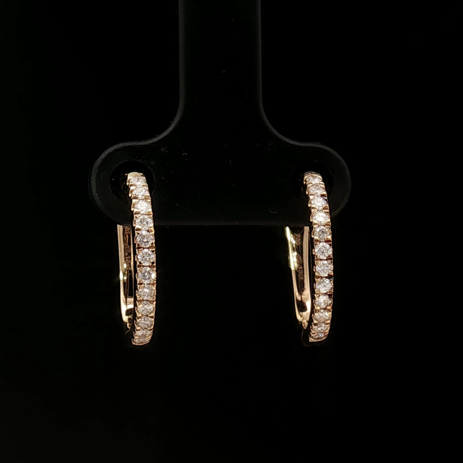 18k Yellow Gold Diamond Hoop Earrings – 0.26ct Natural Round Brilliant Diamonds (VS–SI, D–F Colour)