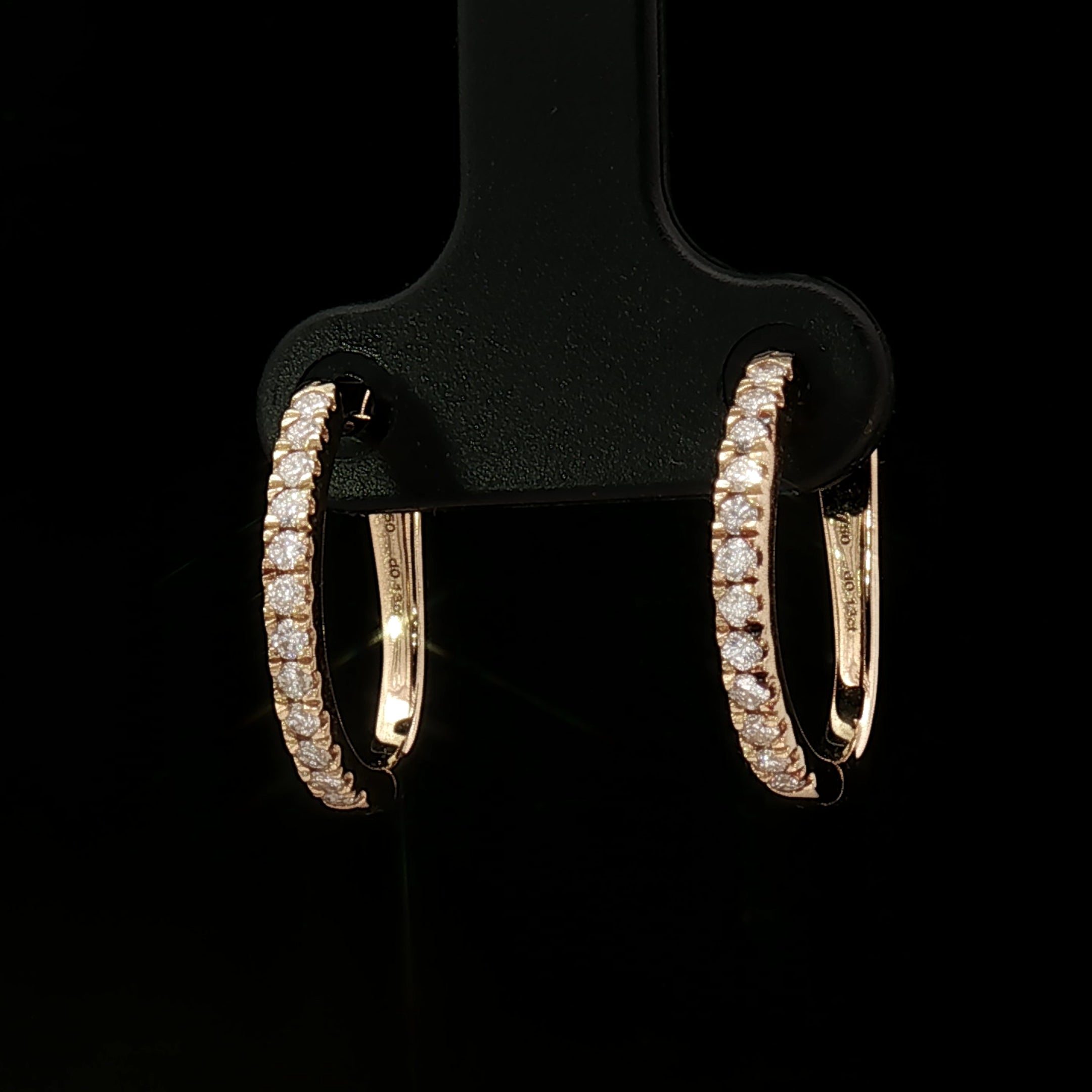 18k Yellow Gold Diamond Hoop Earrings – 0.26ct Natural Round Brilliant Diamonds (VS–SI, D–F Colour)