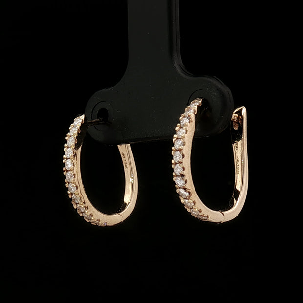 18k Yellow Gold Diamond Hoop Earrings – 0.26ct Natural Round Brilliant Diamonds (VS–SI, D–F Colour)