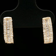 18k Yellow Gold Hoop Earrings with 0.50tcw Natural Diamonds