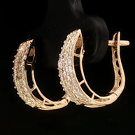18k Yellow Gold Hoop Earrings with 0.50tcw Natural Diamonds