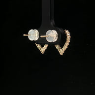 18k Yellow Gold Open Heart Stud Earrings – 0.70ct Natural Round Brilliant Diamonds