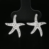 18k White Gold Starfish Stud Earrings – 0.60ct Natural Brilliant-Cut Diamond