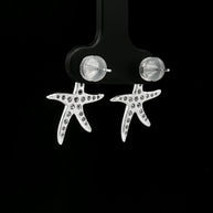 18k White Gold Starfish Stud Earrings – 0.60ct Natural Brilliant-Cut Diamond