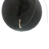 18k Yellow Gold Half Hoop Earrings – 0.32ct Natural Black & Colourless Round Diamonds