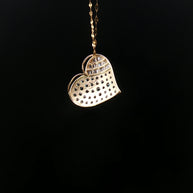 18k Yellow Gold Heart Pendant – 1.00ct Fancy Blue & Colourless Natural Round & Baguette Diamonds