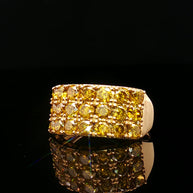 18k Yellow Gold Multi-Stone Band Ring – 2.00ct Fancy Deep Yellow Natural Diamond