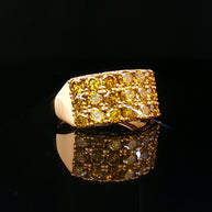 18k Yellow Gold Multi-Stone Band Ring – 2.00ct Fancy Deep Yellow Natural Diamond
