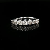 18k White Gold 7-Stone Eternity Ring – 1.00ct Natural Round Brilliant Diamond Band