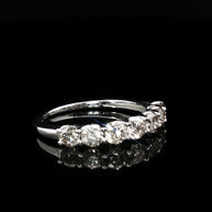 18k White Gold 7-Stone Eternity Ring – 1.00ct Natural Round Brilliant Diamond Band
