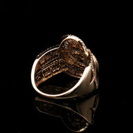 18k Yellow Gold Knot Cocktail Ring – 1.50ct Natural Round & Baguette Diamond Statement Design