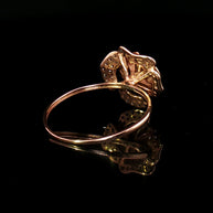 18k Rose Gold 3D Rose Cocktail Ring – 0.30ct Natural Diamond Floral Design