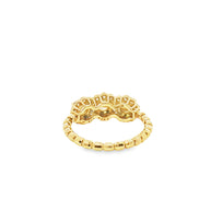 18k Yellow Gold Multi-Stone Ring – 0.60ct Rutilated Quartz & 0.30ct Natural Diamond Elastic Fit Band